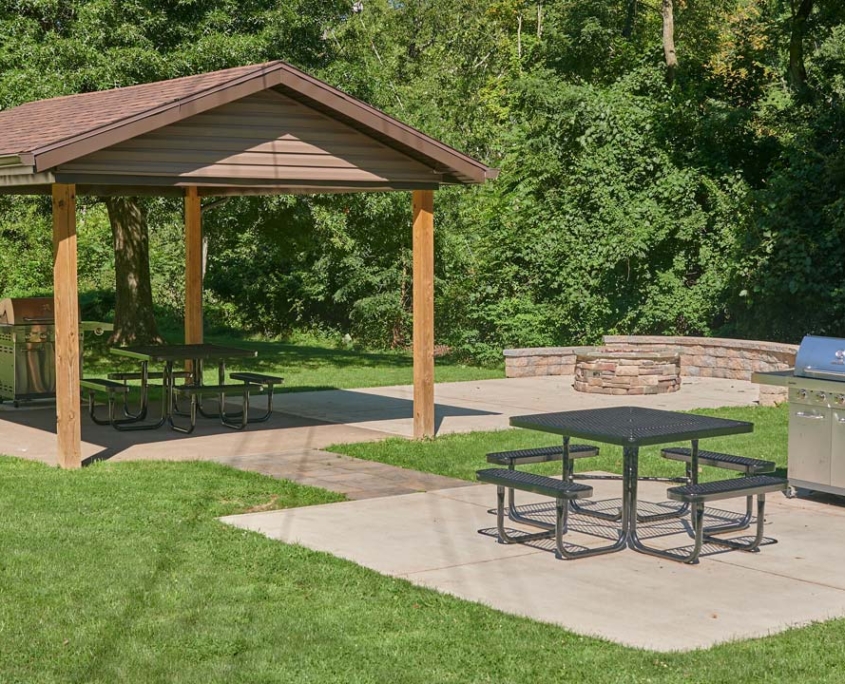 St. Clair Woods Apartments Outdoor Covered Patio and Grill Area Detail St. Clair Woods Apartments Outdoor Covered Patio and Grill Area Detail